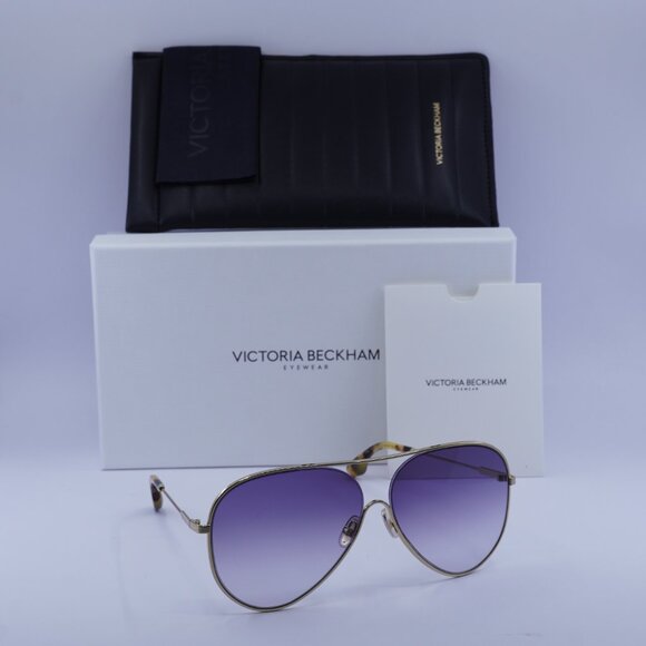 Victoria Beckham VB133S 710 Aviator Sunglasses – Gold/Purple Gradient - Picture 6 of 12